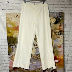 Ellen Tracy Cream Wide Leg Side Zip Pant 8